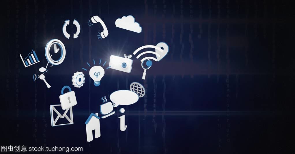 融合与创新 蓝色背景下的3D混合应用图标设计